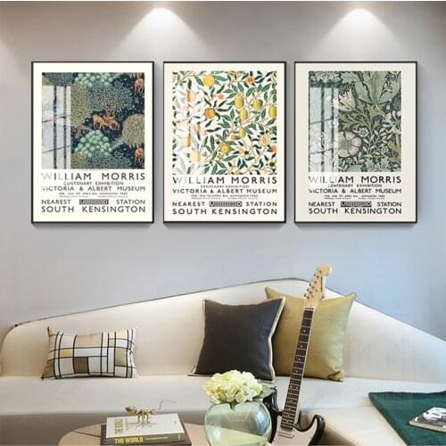 William Morris Canvas Print The Victoria and Albert Museum Exhibition Poster London Underground Art Nouveau Painting Wall De