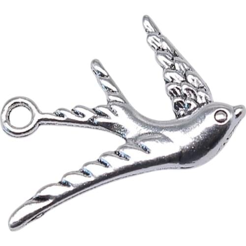 WYSIWYG 10pcs 26x25mm Antique Bronze Swallow Bird Charm Swallow Charms Bird Pendant Swallow Bird Pendant Charm