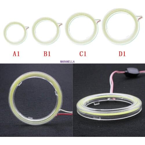 1pcs 60mm/70MM/80mm /90MM/100mm/110MM/120mm White COB Angel Eyes Halo Car LED Light Ring DRL Halo Headlight Lamp