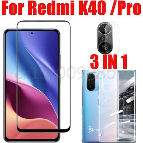 3-in-1 Case + Camera Tempered Glass On For Redmi K40 5G ScreenProtector Glass For Redmi K40 Pro 5G 2.5D Glass