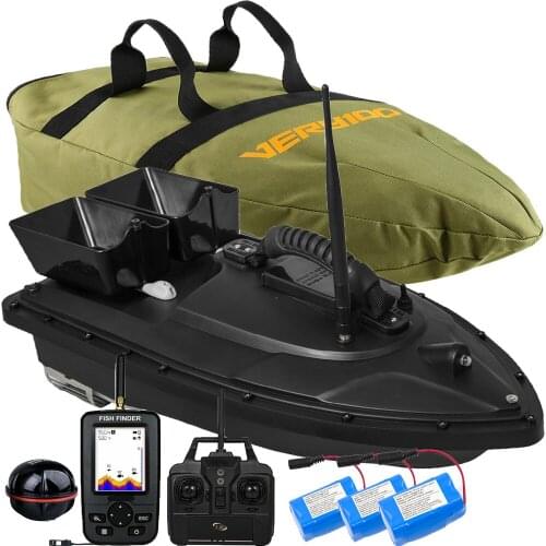 500M Wireless Remote Control Fishing Bait Boat RC Toy Boat Carp Fishing Boat Dual Hoppers LCD Fishfinder With Sonar Sensor