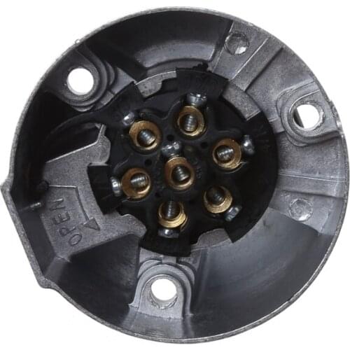 7 Pins 12N Towing Electric Metal Trailer Caravan Car Plug Socket Towbar