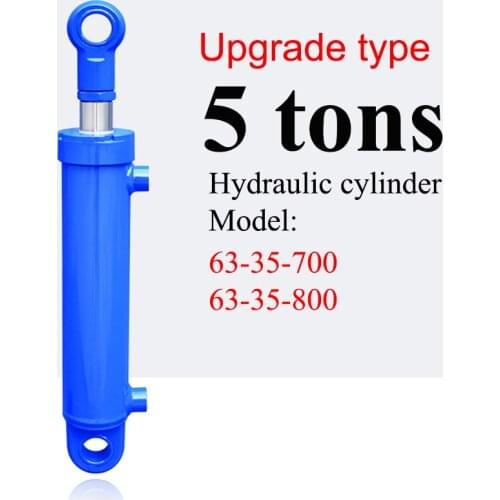 700/800mm Stroke 5 Tonnage Upgraded Hydraulic Cylinder Heavy Duty Bidirectional Lifting Small Wood Splitter Hydraulic Ram 16MPA