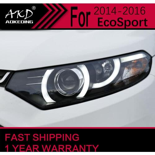 AKD Car Styling Headlight Assembly for Ford Ecosport LED Headlight 2014 Sonar LED DRL H7 D2H Hid Option Angel Eye Bi Xenon Beam