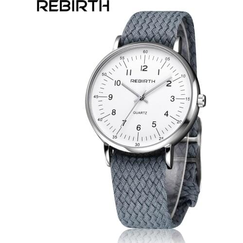 REBIRTH Watches Men Top Brand Luxury Mens Nylon Strap Wristwatches male Quartz Popular Sports Watches relogio masculino