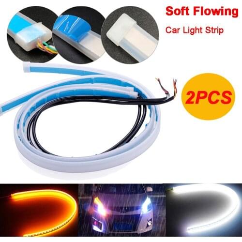 Hot Sale 30/45/60cm Car Day Time Flowing Runs Light Led DRL Strip Headlight Auto Daytime Running Lamp Brake Turn Signal Light