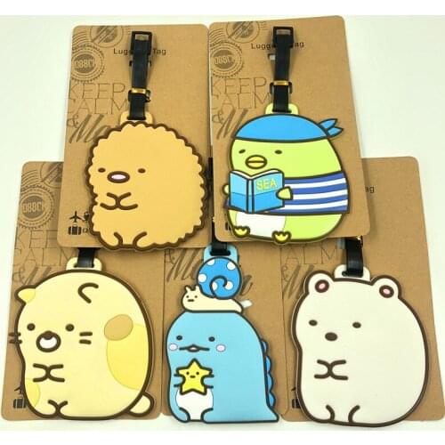 LISM Sumikko gurashi Anime Travel Accessories Luggage Tag Suitcase ID Address Portable Tags Baggage Labels Gift New