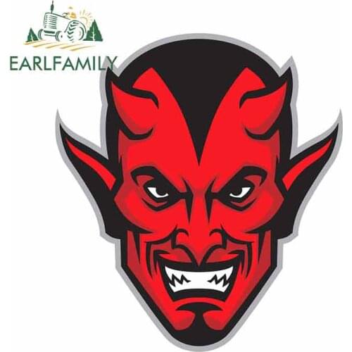 EARLFAMILY 13cm x 11.6cm For Devil Head Mascot Creative Car Sticker Surfboard Fine Decal Body For Car Laptop Waterproof
