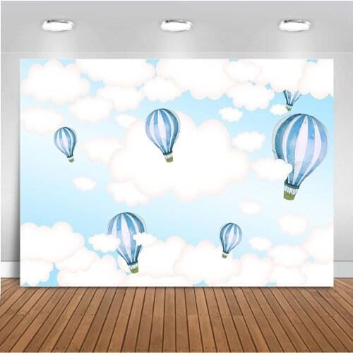 MEHOFOTO Hot Air Balloon Background Holy Communion Blue Sky Cloud Photography Backdrop Photo Studio Party Newborn Photocall