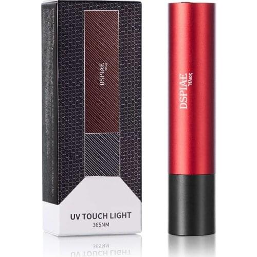 DSPIAE 3W 3 Gears Adust 365NM UV UV-T Nano Violet Flashlight Hand Tool Red Micro-USB 1200mah 120*45*30mm