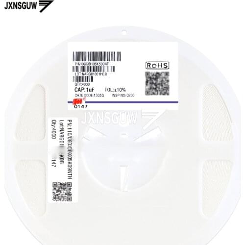 100PCS Chip capacitors 0603 10% 25V X7R 1uF 105 FH