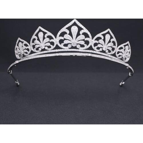 Pretty Cubic Zirconia Royal Tiara for Wedding,Crystal Princess Tiaras Diadem for Girl,Prom,Party Head Jewelry CH10393