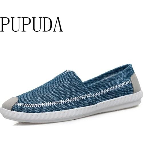 PUPUDA summer new sneakers men casual shoes canvas shoes men classic comfy espadrilles fashion breathable running shoes male