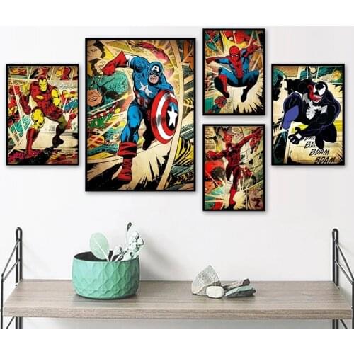 Marvel Superhero 5D DIY Diamond Painting Cross Stitch Kits Full Square Round Diamond Embroidery Mosaic Home Decor Cuadros