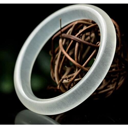 Natural White Chinese Jade Bracelet Bangle Jewellery Fashion Accessories Woman Charm Jewelry 54-62mm