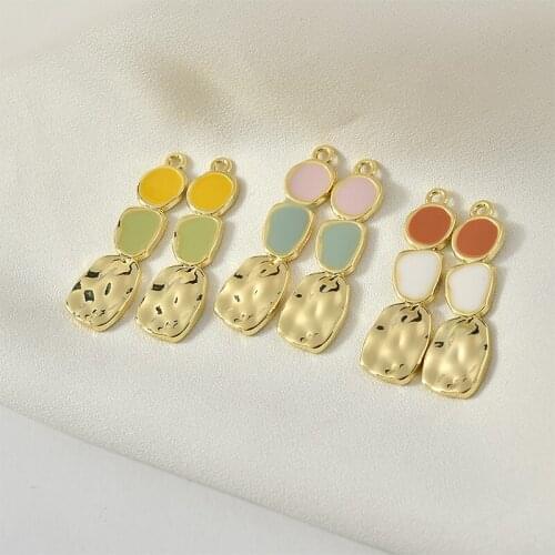 Irregular shape 38*11mm color alloy drop oil charms diy jewelry earrings/necklace pendants accessory