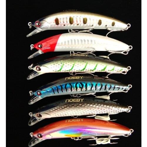Noeby 6pcs 9cm 30g Fishing Lure Sinking 0.6-2.5m Minnow lure Wobblers pike bass Artificial Hard Bait Crankbait Fishing Tackle