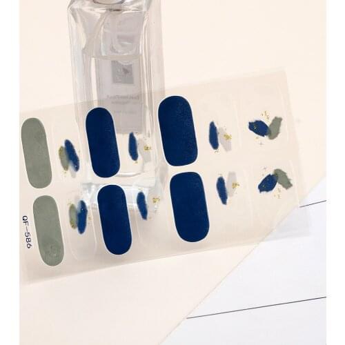 New DIY Fashion Matte Nail Stickers Spring Summer Series Waterproof Durable Rainbow Graffiti Water Ripple Nail Patch for Women