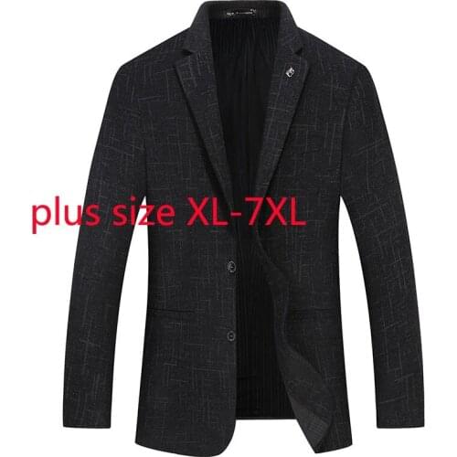 New Arrival Fashion Suepr Large Spring And Autumn Men Casual Plaid Printed Suit Blazers Plus Size 2XL 3XL 4XL 5XL 6XL 7XL