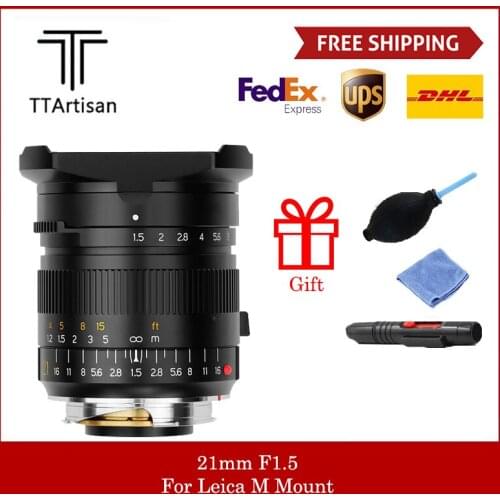 TTArtisan Camera Lens Full Fame 21mm F1.5 Manual Focus Lens For Leica M Mount Camera M240 M3 M6 M7 M8 M9 M9p M10 Mount Adapter