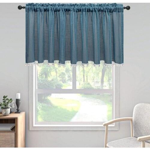 Window Panel Sheer with Tassels Modern Rustic Nordic Geometric Curtain Washable Polyester Glass Door Short Curtains Home Decor