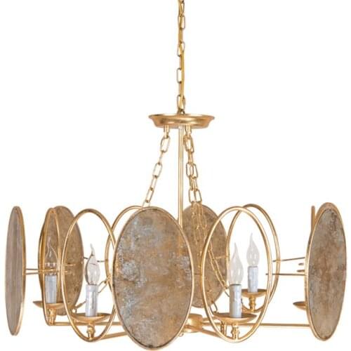 Original golden iron chandelier living room simple Mediterranean creative American glass dining room chandelier