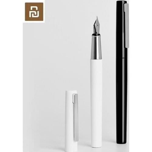 Xiaomi kaco BRIO Black/White Fountain Pen with Ink Bag Storage Bag Box Case 0.3mm Nib Metal Inking Pen for Writing Signing Pen