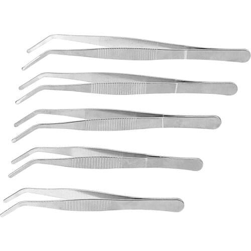 Elbow Tweezers Anti-static Stainless Steel Accurate 12.5cm/14cm/16cm/18cm/20cm Clear Clip Tool