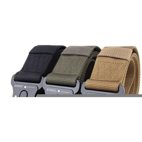 Tactical Belt Army Airsoft Duty Nylon Belt Men Outdoor Training Belts Black Quick Release Military Combat Metal Buckle Belt
