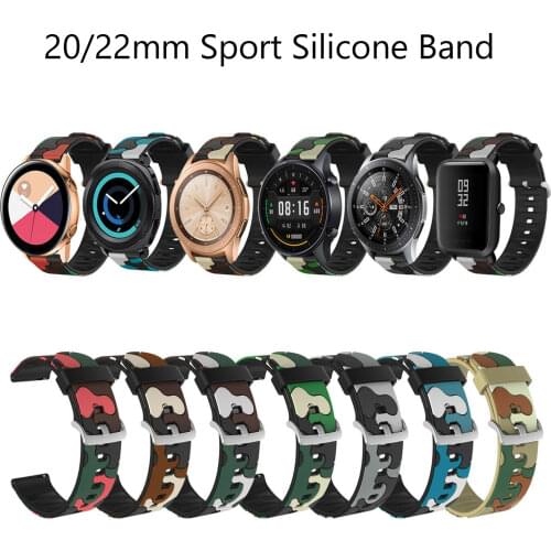 Gear S3 Strap For Samsung Galaxy Watch 46mm 42m Active 2 Silicone 20mm 22mm Watch Band Amazfit Bip Huawei Watch GT2e/2 Strap