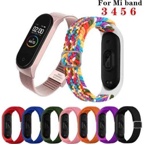 Strap for Xiaomi Mi band 6 5 4 Bracelet Wristband Sports Breathable Bracelet For Mi band 5 6 4 3 Replacement MIband Nylon Strap