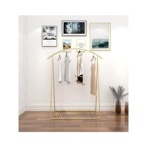 Net red recommended Douyin clothing store display rack hanger nano gold floor coat wedding dress official standard