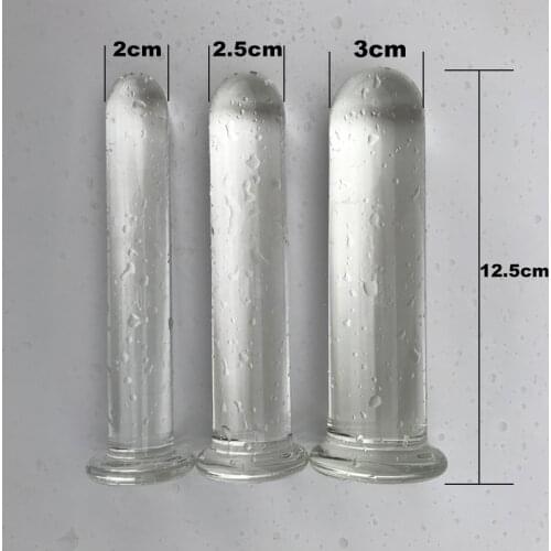 2cm 2.5cm 3cm Glass dildo glass butt Plug anal toys long glass sex toys Smooth Surface Strapon Anal Dildos Women Intimate toys