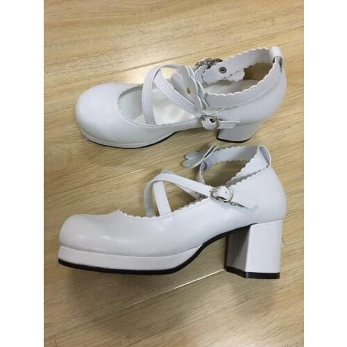 Vintage Shoes Heavy-Bottomed Shoes Sweet Kawaii Tea Party Lolita High Heel Student Shoes