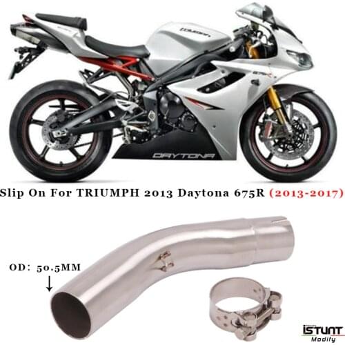 For TRIUMPH 2013 Daytona 675R 2013 - 2017 Motorcycle Exhaust Modified Side Row Exhaust Middle Link Pipe Connect 51MM Muffler