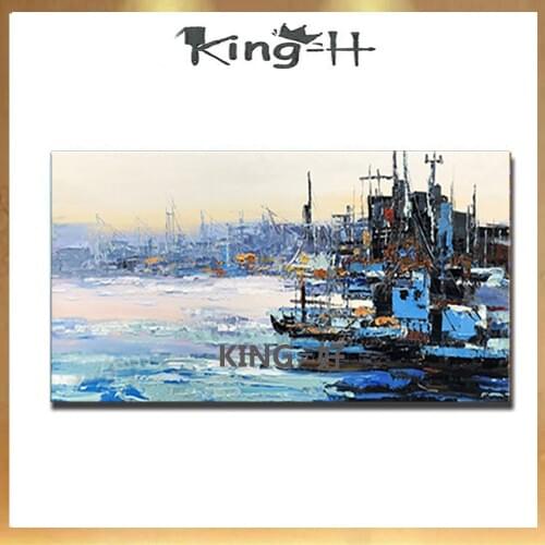 High Quality Sailing Boat Ship Oil Painting 100% Hand Painted Seascape Paintings Artwork Wall Picture Cheap Art For Bedroom