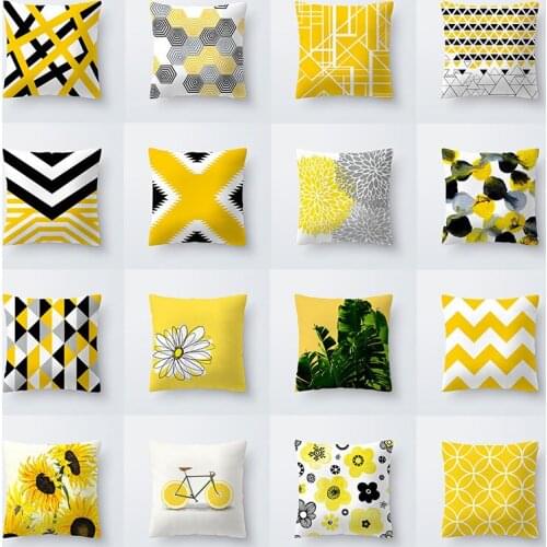 Yellow Diamond Wave Cushion Covers Geometric Throw Pillow Case for Home Chair Sofa Decoration Square Pillowcases 2021 Home Decor
