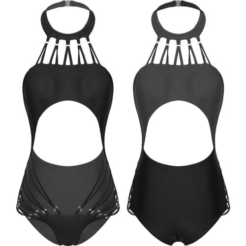 Women 2020 Fashion One Piece Backless Swimsuit Female Monokini Sexy Bandage Bathing Suit Bodysuit High Cut Swimwear Bodysuit