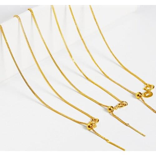 XF800 100% Real 18K Gold Necklace Fine Jewelry Pure Solid AU750 Adjustable Clavicle Chain For Women Anniversary Gifts X546
