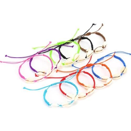 ZV 1Pcs Charm Conch Rope Bracelet For Women Summer Beach Braided Animal Chain Friendship Bangle Female Paired Party Jewelry
