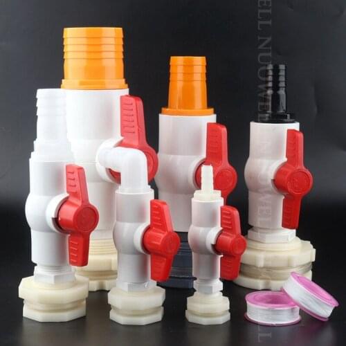 1Set White Combination Valve Aquarium Pagoda Connector Fish Tank Drain Joint Aquarium Hose Drainage Accessories Valve Assembly