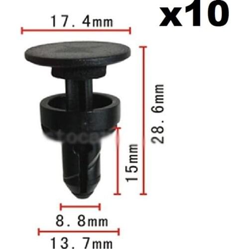 10pcs OEM Nylon Fastener Rivet For Honda Acura Cowl Top Retainer Clip 91508-S50-003 For Odyssey 1998-On
