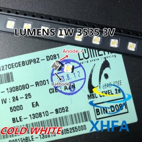 100PCS/Lot LUMENS LED Backlight 1W 3V 3535 3537 Cool white LCD Backlight for TV TV Application