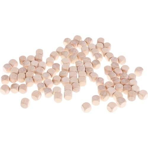 100pcs/Pack DIY Wooden Blank 6-Sided Dices DIY for DND MTG RPG Board Card Games Props