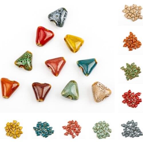 16# 20pcs Triangle Shape DIY Ceramic beads string sell by bags China Ceramics beads 20pieces/lot #A514C