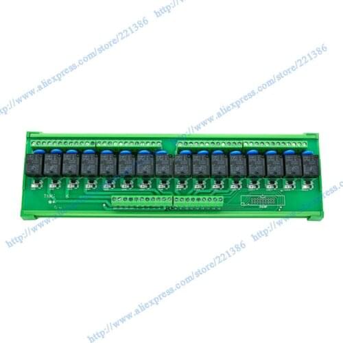 16 channel 12V 10A Omron relay control module DIN Rail Mount 16 SPDT Power Relay Interface Module, OMRON 16A Relay, 12V Coil NPN