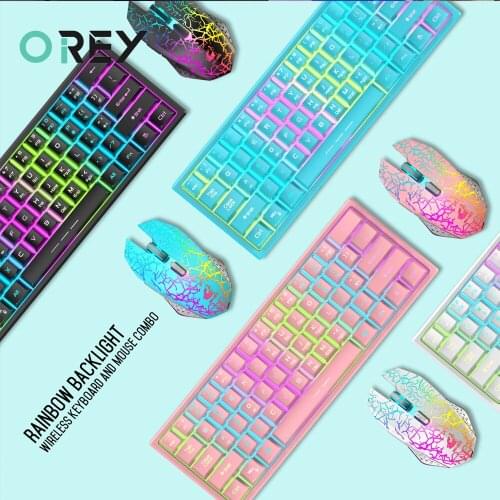 2.4G Wireless Gaming Keyboard Mouse Combo Rechargable RGB Backlight Keyboard Magic Mouse For Macbook Laptop PC Gamer Computer