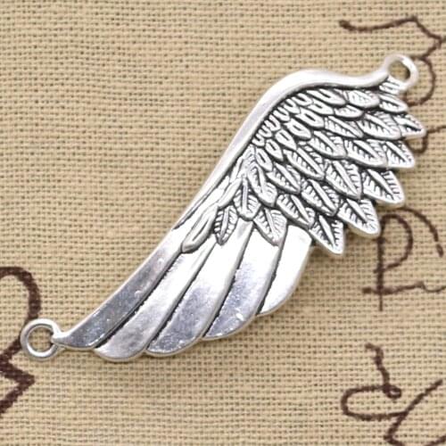 4pcs Charms Angle Wings 60x22mm Antique Bronze Silver Color Pendants Making DIY Handmade Tibetan Bronze Silver Color Jewelry