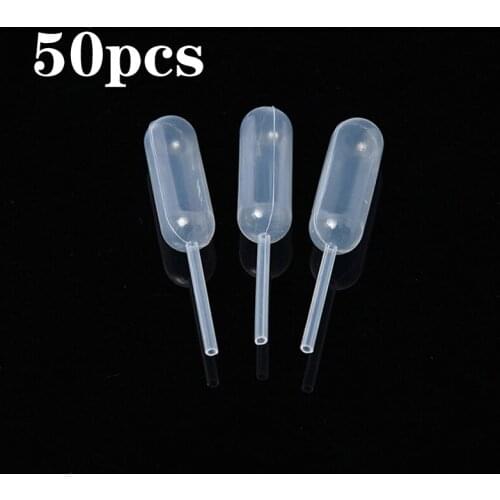 50pcs/Set Clear Transfer Dropper Pasteur Pipette Squeeze Liquid Dropper Plastic Disposable Pipettes