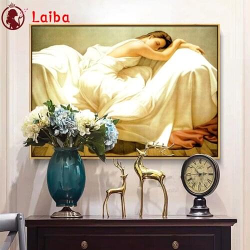 Diamond Embroidery World famous art, sleeping beauty Full Square round Diamond Mosaic Art Painting Cross Stitch Wall Decor